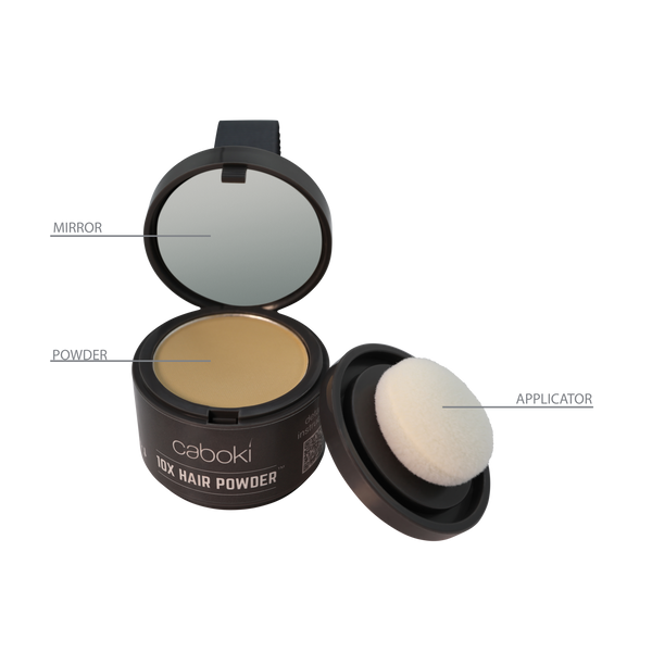 Caboki 10X Hair Powder - Enhances Hairline, Hair Volume, Root Touch Up. Talc-Free, Mica-Free.